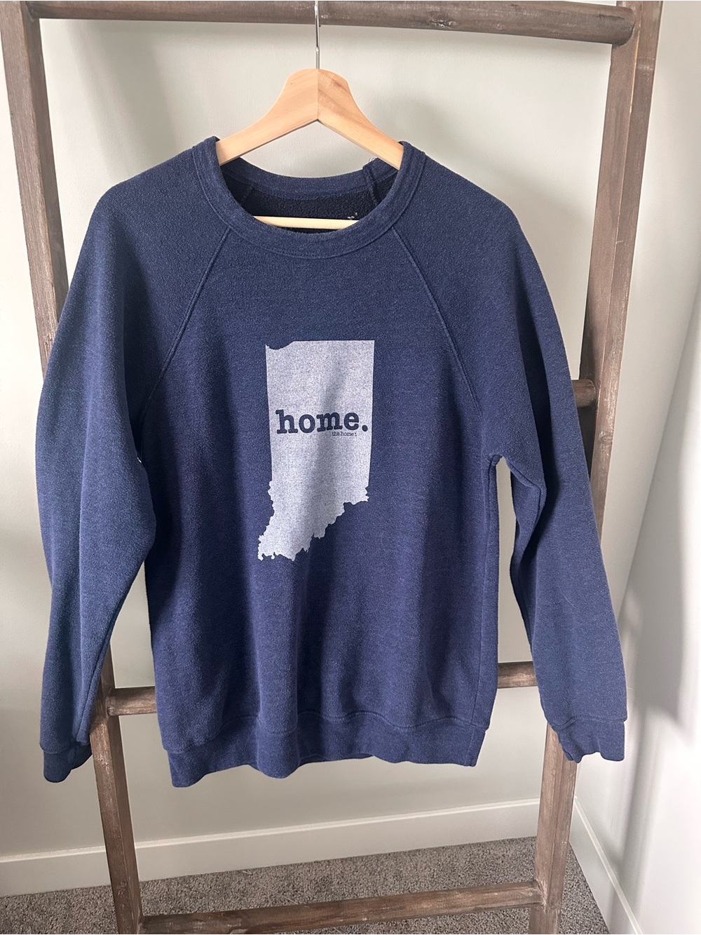 The Home T Navy Graphic Crewneck Sweatshirt INDIANA